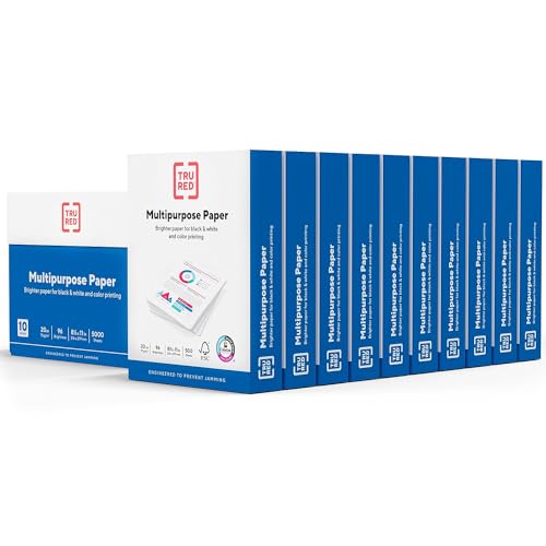 TRU RED Multipurpose Paper, 8.5x11, 20lb, 96 Bright White, 10 Reams/Carton