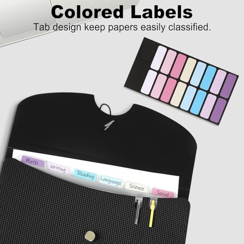 Accordion Folder Expanding File Folders, A4 Size Accordion Organizer, 7 Pockets for Documents, for School Office Supplies(Purple)
