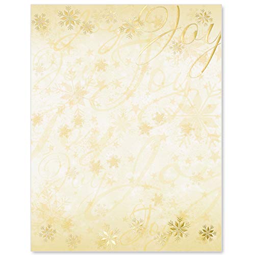 Golden Joy Snowflake Foil Border Papers, 8.5" x 11", 100 Sheets
