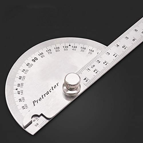 TEOYETTSF 180 Degree Adjustable Protractor Multifunction Stainless Steel Roundhead Angle Ruler Mathematics Measuring Tool