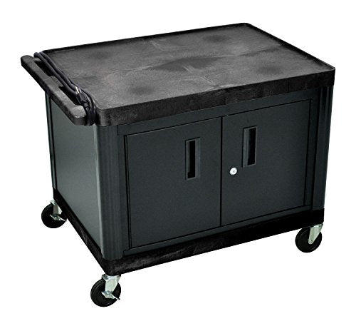 Luxor 27" H A/V Multipurpose Utility Cart with Locking Cabinet