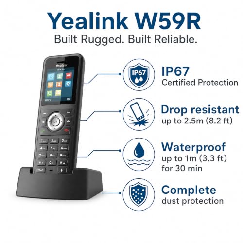 Yealink W59R Rugged DECT IP Phone with IP67 & Bluetooth