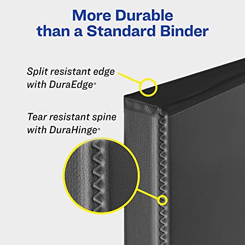 Avery(R) Durable View 3 Ring Binder, 5 Inch EZD Rings, 1 White Binder (09901)