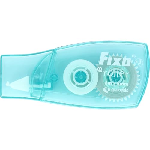 Fixo Roller - 12 Pack Correction Tape with Cap 6m x 5mm Front Application Suitable for Left Handed Users Allows Instant Writing Perfect School and Office Supplies for Correcting Errors