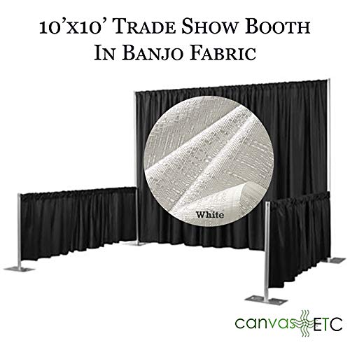 Pipe and Drape Trade Show Display Booth Package (1) 10 ft. x 10 ft. - White Banjo CanvasETC - Uprights, Bases, Drape Supports, Drapes