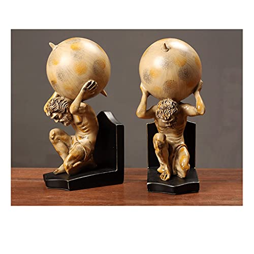 Bookends Heavy-Duty Bookends Classic Retro Book Ends American Creative Book Stopper Suitable for Office and Home Desktop Organizer Book Ends (Color : A)