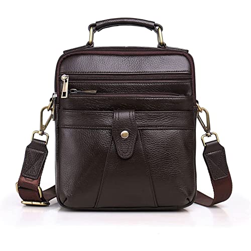 Sxdthy Messenger Bag for Men, Waterproof Laptop Briefcase Bag, Large Satchel Shoulder Bag for Men (Color : Brown, Size : 24.5 * 21 * 7CM)