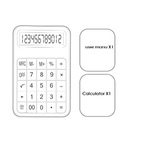 NSUQOA 12 Digit Desk Calculator Large Buttons Cute Candy Color Financial Business Accounting Tool Big Battery(Black)