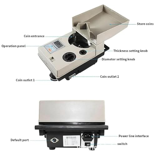 Automatic Coin Counter and Sorter, Money Counting Machine Coin Sorting Machine, 1500 Coins/Minute Counting Speed, 2000 Coins Hopper Capacity For Most Coins