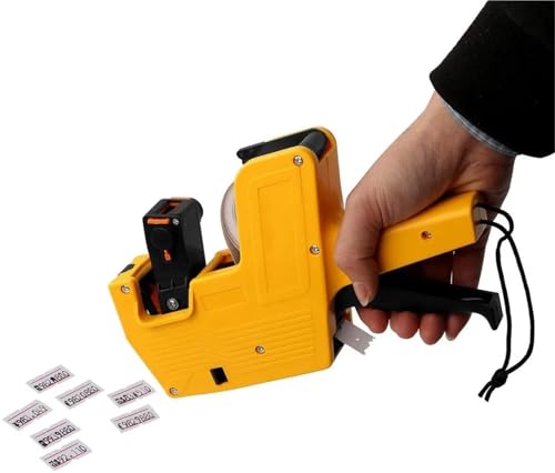 MX-5500 8 Digits EOS Handheld Tag Gun with 50 White Labels and 1 Ink Labels Machine Kit(Blue)