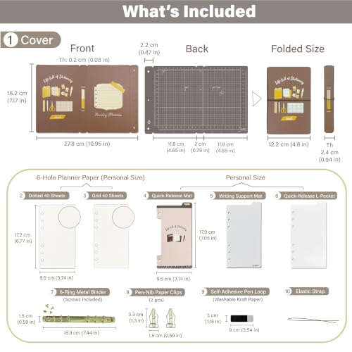 iMAT CraftMate Note Full Set Personal Size 6-Ring Planner Stationery