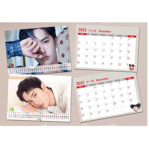 Wang Yibo 21-2022 Photo Desk Calendar High-Gloss Coated Paper Desktop Desk Calendar Suitable for Living Room (2018cm) (B)