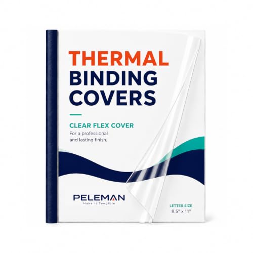 Peleman Thermal Binding Clear Covers with Steel Spine –for Thermal Binding Machines – Formerly Unibind – Used in Real Estate, Education and Various Businesses (Navy, 80 Sheets Max - 72/Box)