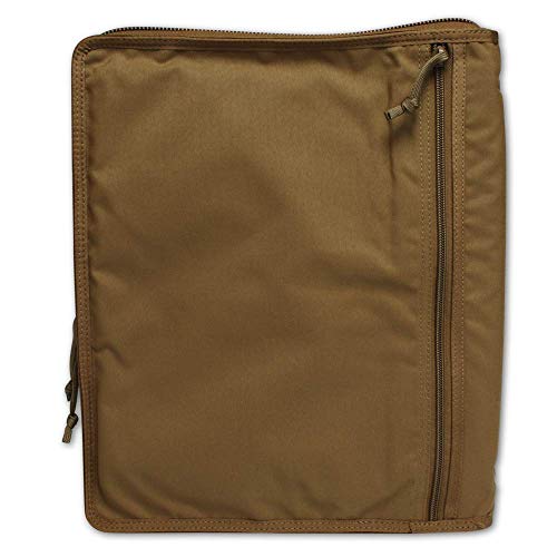 Tactical Notebook Covers Tactical 3-Ring Binder Cover | Fits 0.5"-1" Binders | Zippered Case for Military Field Admin | Durable Cordura Organizer for Documents & Notes (Coyote Brown)