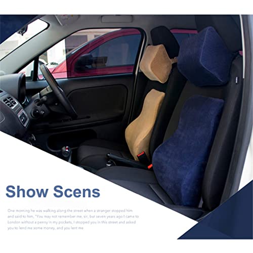 XDSRFVW Auto Car Lumbar Back Support Waist Cushion Headrest Supply Memory Foam for Office Home Chair Styling Seat