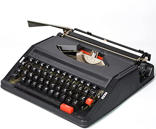 Traditional Portable Manual Typewriter Machine,Vintage Classic Retro Old Typewriter for Writers, Sleek & Durable Typewriter Classic Word Processor with Twin Spool Black Red Ribbon (Color : A)