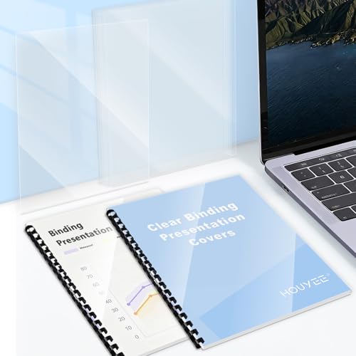 HOUYEE 200 Pack 5 Mil Clear Binding Presentation Covers,PVC,8.5" x 11"