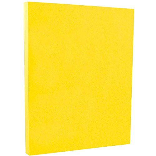 JAM PAPER Colored 65lb Cardstock - 8.5 x 11 Coverstock - 176 gsm - Yellow Recycled - 250 Sheets/Ream
