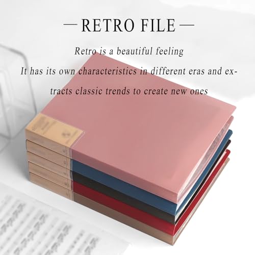 Binder 40 Pockets, Portfolio Folder, File Binder Display Book, Folder Document Organizer/Red(Black)