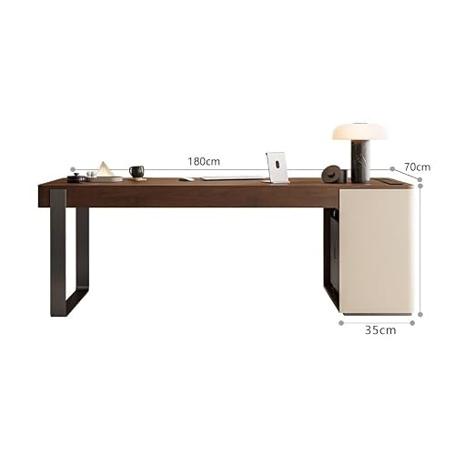 XUNTING Pc Desk Solid Wood Desk Minimalist Home Study Desk Office Desk Bedroom Walnut Desk Computer Desk Office Desk Game Table Study Table(180 * 70 * 75cm)