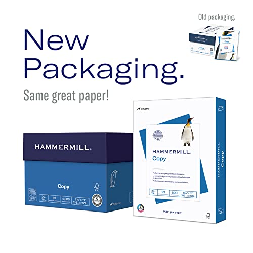 Hammermill Printer Paper, 20 lb Copy, 8.5 x 11-8 Ream (4,000 Sheets) - 92 Bright, Made in the USA