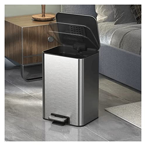 FYorbitH Wastebasket Dispenser Living Room Office Waste Paper Basket with Cover(Silver,15l)
