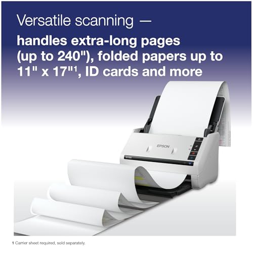 Epson DS-530X Color Duplex Desktop Document Scanner, up to 45 ppm, USB Connectivity, 100-Page Auto Document Feeder (ADF), Twain and ISIS Drivers