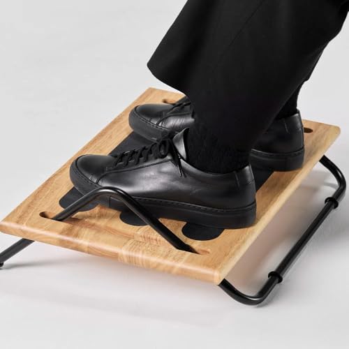 Humanscale FR100 Ergonomic Foot Rocker Footrest Machine, Wood and Metal, Adjustable Tilt