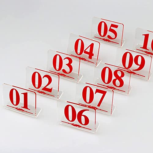 XAWSOP Table Number Plate, Acrylic Card Sign of Table Mark Table Number Name Plate Personality Figure for Wedding, Party, Event or Catedecoration 10Pcs/1 to 10,21 to 30