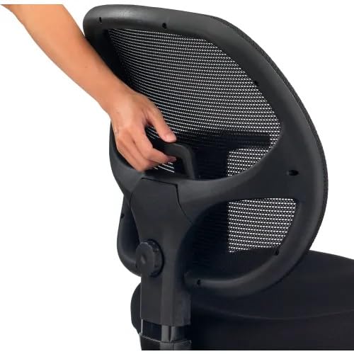 Adjustable Drafting Stool with Mesh Back – Ergonomic Office Drafting Chair with Footrest, Armrests & Height Adjustment (Black)