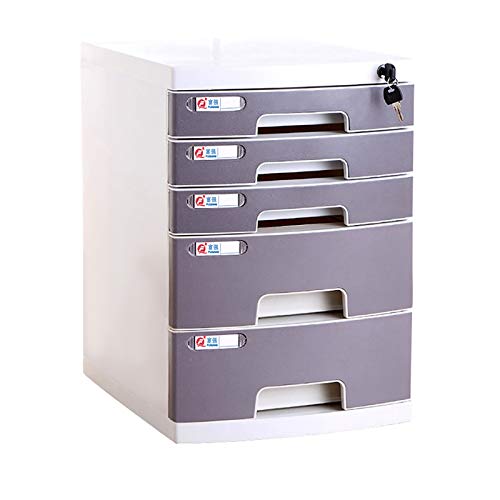 noxozoqm Flat File Cabinet, Drawer Organizer 2/3/4/5 Layers, with Lockable Environmentally Friendly Plastic, Classification Tags Improve Work Efficiency. (Size : 5 Layers)