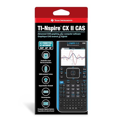 Texas Instruments TI-Nspire CX II CAS Graphing Calculator | Color Screen, 8 Built-in Apps, Python Programming, Included Software, for Math, Science and Finance | Signature Series Power Bundle