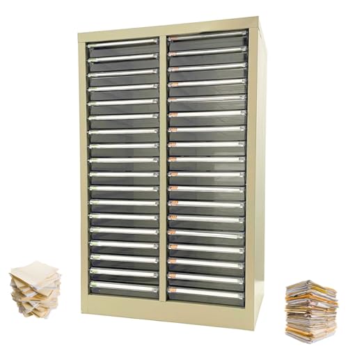 Yokoma Office Document Cabinet 36 Small Transparent Drawers Vertical Home File Storage Cabinet Paper Organizer for Document Filing