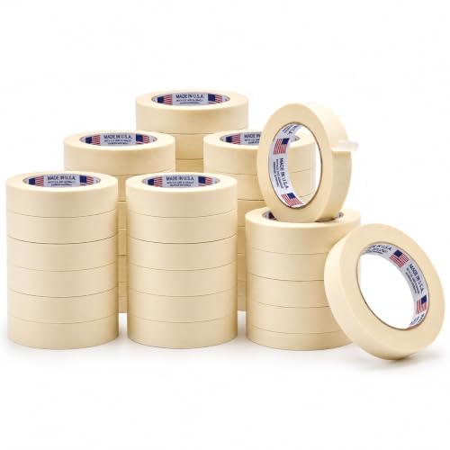 WOD MT5 Masking Tape 1 inch for General Purpose/Painting - Case of 36 Rolls - 60 Yards per roll