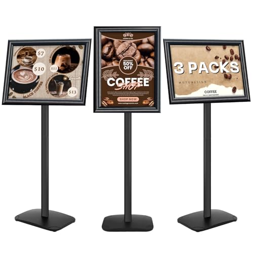 3 Pack Heavy Duty Pedestal Sign Holder 11 x 17" Floor Standing Sign Holder