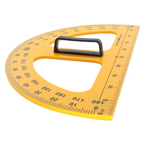 Utoolmart Teaching Protractor, Geometry Measurement Tool，Plastic Magnetic Protractor，Angle Finder 0-180°，50cm Round Measuring Ruler Tool for Whiteboards and Chalkboards