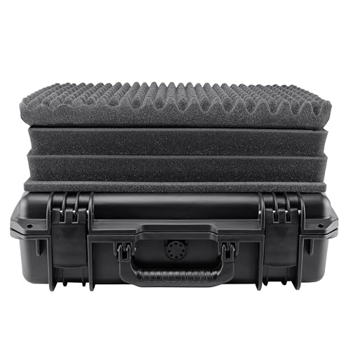 Eylar 20" Intact Premium Series Laptop Hard Case, IP67 Waterproof Dustproof Crushproof, TSA Approved, Customizable Pluck Foam, Protective Carrying Case for Laptops, Tablets, Electronics (Black)
