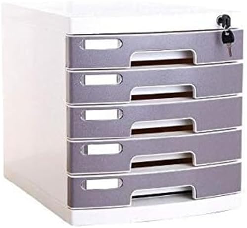 noxozoqm Flat File Cabinets, Lockable Drawer-Type Information Cabinet Office A4 Storage, with 5 Drawers Grey (Size : Large 5-Layers)