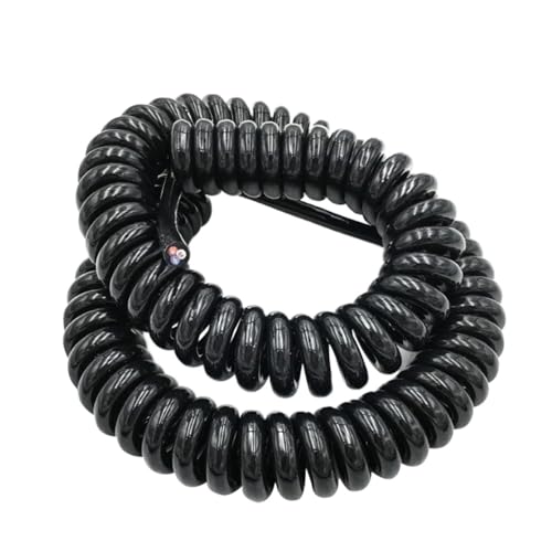 10 Core Coiled Curly Power Cord Cable 3.7 Meters Stretch 24-14 AWG