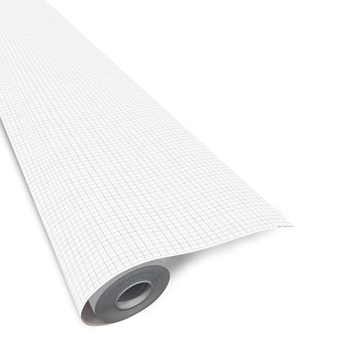 Geyer Instructional 1 Inch Graph Paper Roll – 36” x 200’ Black Grid, Large Format Blueprint Paper, 24 lb Bond for Classroom, STEM, Math & Design Projects