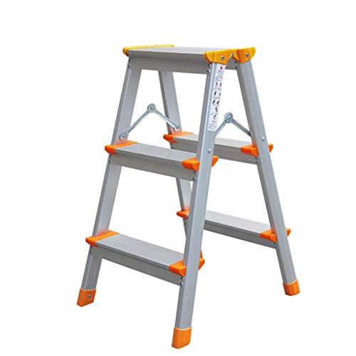 FLYIFE Step Stool Aluminum Alloy Double-Sided Ladder, Two-Step Ladder Stool Three-Step Family Ladder Four-Step Outdoor Ladder Engineeconstruction Stepladders Household Ladder/37 X 50 X 70Cm