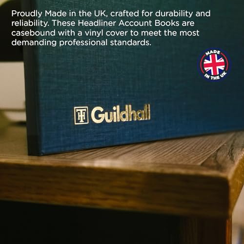 Exacompta - Ref 31/3Z - Guildhall Account Book - 298 x 203mm in Size, Hardback Vinyl Cover, 95gsm Ledger Quality Paper, Traditionally Sewn - 3 Cash Columns