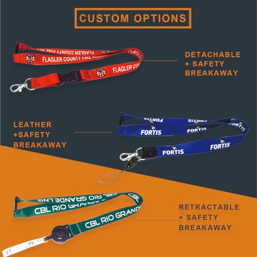 CTZD 100 Pack Customized Safety Breakaway Badge Lanyards Custom Neck Strap Print Your Name Text Logo Image Slogan for Office Company School Event