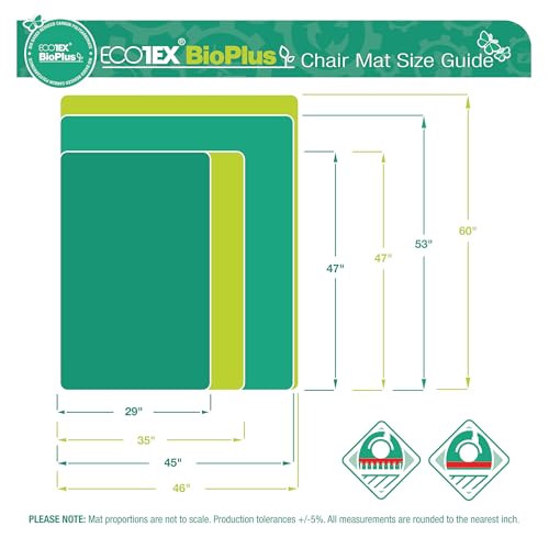 Floortex Ecotex BioPlus Carpet Chair Mat, 46" x 60", Clear Bio Based Polycarbonate (NRCMFLBG0004)