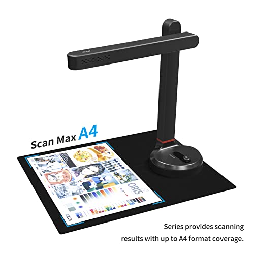 Book Scanner T101 Autofocus Document Max A4 A3 Size with Smart OCR Led Table Desk Lamp for Family Home Office(SD-800NC)