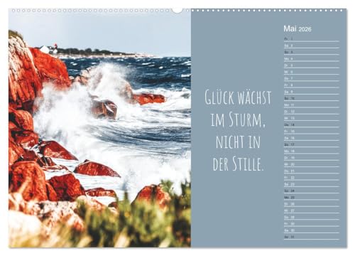 A Portion of Happiness – Motivational Calendar for the Whole Year (High-Quality Premium Wall Calendar 2026 DIN A2 Landscape), Art Print in High Gloss: Calendar with ... to Be Happy (CALVENDO