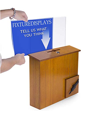 FixtureDisplays 15" W x 13" H x 3.7" D - Suggestion Box, Donation Box, Mail Box, with Clear Acrylic Sign Holder 102705 MO 102705 MO