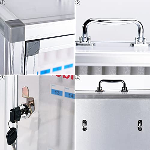 Aluminum Alloy Pocket Chart Storage Cabinet Clear Cell Cell Phone Locker Wall-Mounted with A Locked Can Be Carried by Hand for Office and Classroom (Color : Silver, Size : 48)