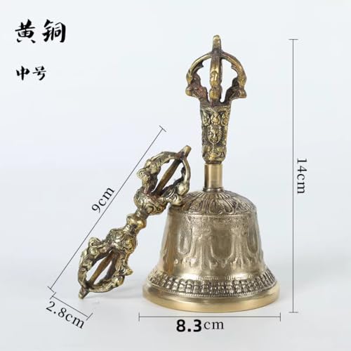 YTDJJWLS 2pc Brass Hand Ringing Bell Touching Bell Dharma Bell Ethnic Instrument Nepal Copper Bell Pendant