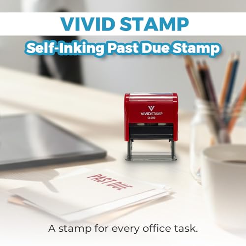 Classic Past Due Self Inking Rubber Stamp Combo with Refill (Red Ink) - X-Large (10 Pack)
